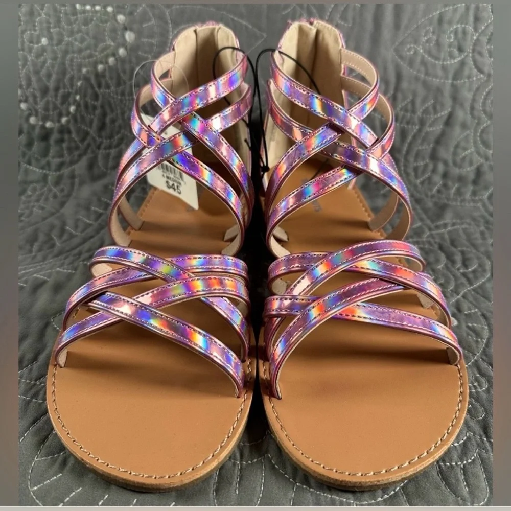 Thereabouts Toddler Girls Sofia Metallic Pink Gladiator Sandals NWT Size 12